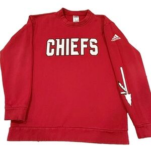 Adidas Kansas City Chiefs Unisex Crew Neck Sweatshirt; Red; Size Med